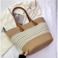 ราคา พร้อมส่ง 2 ลายใหม่ กระเป๋าสาน สายหนัง สานเล่นลาย ทรงshoppping bag minimal M256 (21268837529)
