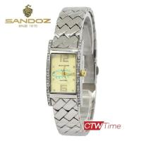 ราคา Sandoz นาฬิกาข้อมือผู้หญิง สายสแตนเลส รุ่น SD99438AG01 สีเงิน หน้าปัดทอง (809952658)