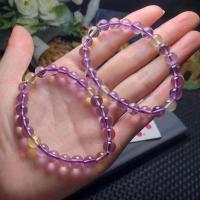 ราคา สร้อยข้อมือคริสตัลสีเหลืองสีม่วงธรรมชาติสร้อยข้อมือคริสตัล Ametrine ที่สวยงาม (13151925501)
