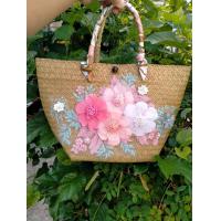 ราคา กระเป๋าสานกระจูดลายดอกไม้ ขนาด 8 9 งานใหม่สวยน่ารัก งานสานแน่นเส้นกระจูดคัดพิเศษสวยมาก แถมผ้าผูกทุกใบ (7630650046)