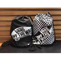 ราคา Vansลายสก๊อตสีดำผู้ชายและผู้หญิงกระเป๋าเป้สะพายหลัง Drawstring แบบพกพา Drawstring Pocket (16096425806)