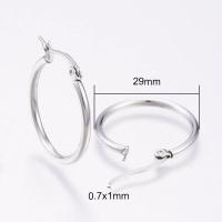 ราคา 1 Pair 304 Stainless Steel Hoop Earrings Hypoallergenic Earrings Ring Shape Flat Oval for Jewelry Making (10351041004)