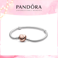 ราคา ช้อปปิ้งปลอดภาษี Pandora Silver Heart Clasp เครื่องประดับสร้อยข้อมือโซ่งู สร้อยข้อมือ Rose Gold สร้อยข้อมือหัวใจ Heart Charm เครื่องประดับของขวัญ ต้นฉบับแท้ (21166374146)