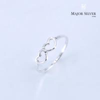 ราคา Pair heart ring แหวนหัวใจคู่ แหวนเงินแท้ 92 5 เรียบๆ แหวนแฟชั่น สไตล์โมเดิร์น แหวนเงินแท้ 100 Major Silver (10047225893)