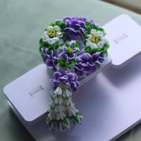 ราคา พวงมาลัยเต็มมือขนาด 8 กลีบกุหลาบสีม่วงดินปั้น (21053522155)