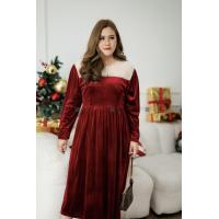 ราคา DR187 เดรสกำมะหยี่ลูกปัด เสื้อผ้าพลัสไซส์ Plussize fashion ชุดคนอ้วน แฟชั่นสาวอวบ (18314812455)