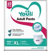 ราคา มีรับประกัน ผ้าอ้อมผู้ใหญ่ แพมเพิสผู้ใหญ่ ยูริ YOULI แบบสวม ห่อ10ชิ้น สูตรใหม่ บางเบา ใส่สบาย ซึมซับมากถึง 2000ML ไซส์ M L XL XXL แพมเพิส ผู้ใหญ่ ส่งไว ShopFusion (21052368743)