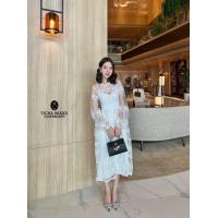 ราคา Jisoo พร้อมส่ง M 2XL Ai5 dress เดรส เดรสยาว เดรสสีขาว เดรสสาวอวบ เดรสน่ารักๆ ใส่ไปงานแต่ง เดรสผ้าลูกไม้ซีทรูผ้ามุ้งแขนยาว ใส่ไปเที่ยว ทำบุญ ชุดสาวอวบ พร้อมเสิร์ฟจ้า New Available by Ticha สุดปังไม่ไหว