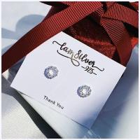 ราคา iam silver925 ต่างหูเงินแท้925 เตยหล่อวงกลมประดับเพชรcz (17698229687)