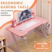 ราคา TEC โต๊ะเล่นเกม โต๊ะคอมพิวเตอร์ RGB สีชมพู เก้าอี้เล่นเกมส์ สีชมพู มีรูปทรงขาZ โต๊ะคอม มีไฟ RGB มีไฟ LEDสวย ไม่แสบตา หน้าโต๊ะหุ้มคาร์บอ (19397460564)