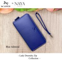 ราคา กระเป๋าสตางค์หนังวัวแท้ DeLonchi Lady Drumdry Zip Lock Collection by NAYA กระเป๋าซิบรอบหนังดรัมดราย สีสันสดใส ทนทาน (16424462336)