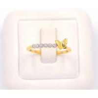 ราคา Happy Jewelry แหวนแถวประดับด้วยผีเสื้อ ด้านข้างน่ารักๆ ทองแท้ 9k 37 5 เพชรเกสร ME947 (17016430484)