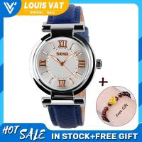 ราคา LOUIS VAT ของขวัญสร้อยข้อมือ SKMEI นาฬิกาข้อมือผู้หญิง SKMEI 9075เกาหลี Retro นาฬิกาแฟชั่นเลดี้ Elegant Gold นาฬิกาหนังนาฬิกาควอตซ์กันน้ำ (13680582752)