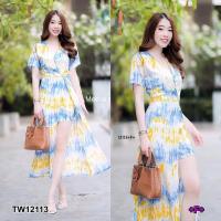 ราคา TW12113 จั้มสูทก้านแก้วมัดย้อม (1640412192)