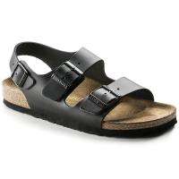 ราคา รองเท้าแตะในร่ม 100 Original 2023 New Birkenstockรองเท้าแตะ Men Sandals Men Back ankle strap Milano Natural Leather Black (17934027109)
