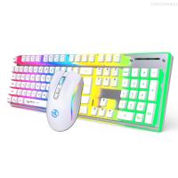ราคา MOTOSPEED L96 2 4G RGB แบบไร้สาย Backlit แป้นพิมพ์เกมคำสั่งผสมแป้นพิมพ์และเมาส์และเมาส์สำหรับเล่นเกมส์104พุดดิ้งตัวครอบปุ่มคีย์บอร์ด4800DPI ความจุแบตเตอรี่ขนาดใหญ่พร้อมสายเคเบิ้ล USB ที่ถอดออกได้ (199