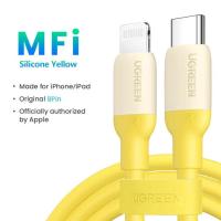 ราคา Ugreen MFi สายยูเอสบีแบบซิลิโคน C ถึงสายเคเบิลหลอดไฟ PD 20W จัดส่งพลังงานที่รวดเร็ว Coloful สายสำหรับ iPhone 14 13 12 Pro Max ชาร์จเร็วสำหรับโทรศัพท์ประเภท C (19531531647)