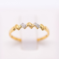 ราคา Happy Jewelry แหวนซิกแซก เพชรแท้ Single cut ทองแท้ 9k 37 5 0 6g 2pt SI307 (12301828371)