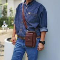 ราคา 2 in 1 กระเป๋าคาดเข็มขัด มีสายสพาย ใส่ของได้เยอะ สายปรับสั้นยาวได้ หนังPU กันน้ำอย่างดี แบรนด์แท้ ORIGINAL100 (16785213117)