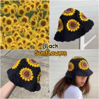 ราคา หมวกไหมพรม หมวกบักเก็ท หมวกลายทานตะวัน (15114439955)