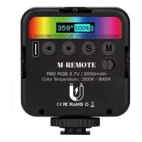 ราคา หลอดไฟ SLR SLR SLR สมาร์ทโฟนไฟเติมแสงไฟถ่ายภาพพกพาได้2500mAh แฟลชวิดีโอ RGB R60 M REMOTE (21171186211)