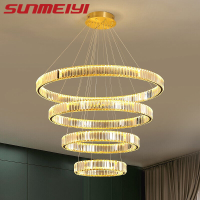 ราคา โคมไฟระย้า Led ติดเพดานคริสตัลหรูหราทันสมัยโคมไฟระย้า Led 3สีโคมไฟแขวนไททาเนียมอัลลอยด์ Led (11196335950)