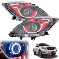 ราคา ไฟหน้า ไฟตาแต่ง โปรเจคเตอร์ PROJECTOR รุ่น มาสด้า MAZDA BT 50 BT50 ปี 2012 2017 1 คู่ ซ้าย ขวา โคมดำ แต่งแดง (7763113843)