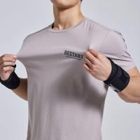 ราคา New product OMG tide brand silky high elastic round neck t shirt fitness suit summer short sleeved sports fit version three point (19707634572)