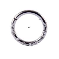 ราคา 1piece G23 Titanium Nose Hoop Rings Clicker Hinged Segment Helix Piercing Body Jewelry (10195445391)