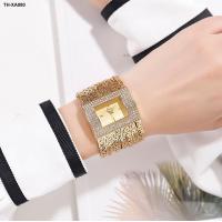 ราคา Ms Cacaxi square chain watch gold quartz diamond wrist A239 (19679159199)