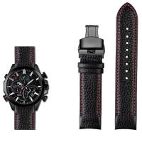 ราคา โค้งหนังแท้นาฬิกาวงสำหรับ Casio EDIFICE EQB 800BL 500 501 EQB 900ชุดสายผู้ชายกันน้ำกีฬาอุปกรณ์เสริมสร้อยข้อมือสายนาฬิกาข้อมือ (16017765268)