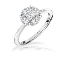 ราคา Merii แหวนเงินแท้ 925 ชุบโรเดียม ประดับเพชร CZ ดีไซน์คลาสสิก แหวนเพชรเม็ดเดี่ยว ฝังคิวบิกเซอร์โคเนีย 100 Cuts 221R0399 01 (10307447428)