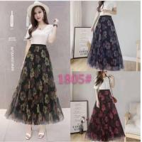 ราคา KIM กระโปรงมุ้ง ลายดอก มีซับ เอวยางยืด 26 40 (16281951659)