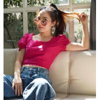 ราคา weerin Dolly crop เสื้อครอปลูกไม้ เสื้อแขนตุ๊กตา เสื้อลูกไม้แขนตุ๊กตา เสื้อแขนพอง มี5สี (1376676825)