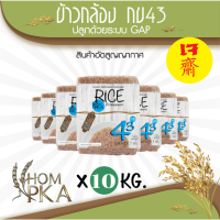ราคา ข้าวกล้อง กข43 แท้ 100 ดัชนีน้ำตาลต่ำ 泰国大米品种编号43 RD43 Rice variety Low GI ตรา หอมผกา สติ๊กเกอร์ บรรจุ 10 kgs ลัง brownrice ข้าวกล้อง ข้าว (400457109)