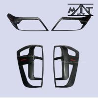 ราคา ครอบไฟหน้า ครอบไฟท้าย Navara 2014 2019 NP300 ผิวดำ โลโก้แดง ดำด้าน (17428744300)