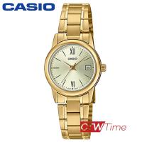 ราคา Casio นาฬิกาข้อมือผู้หญิง สายสแตนเลส รุ่น LTP V002G 9B3UDF เรือนทอง หน้าทองโรมัน (9439311695)