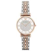 ราคา นาฬิกา Emporio Armani White Crystal Pave Dial Two Tone Women Ladies Watch Jam Tangan Wanita Perempuan AR1926 (16604738346)
