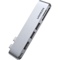 ราคา UGREEN USB C Hub Adapter for MacBook Pro MacBook Air M1 2020 2019 2018 with 4K HDMI Thunderbolt 3 100W Power Delivery SD TF Card Reader and 2 USB 3 0 Ports Silver (19041460712)
