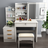 ราคา โต๊ะเครื่องแป้ง โต๊ะแต่งหน้า สไตล์เกาหลี ขาโต๊ะเป็นเหล็กเคลือบกันสนิมอย่างดี (10440584149)