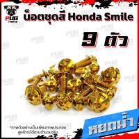 ราคา น็อตชุดสีสมาย 1ชุด 9 ตัว น็อตชุดสีSmile น็อตชุดสีสมายs น็อตเฟรมสมาย น็อตSmile S น็อตสมาย น็อสแตนเลส Honda สมาย (16308338538)