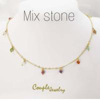 ราคา สร้อยคอแนวน่ารัก สร้อยคอคุณหนู สร้อยคอหินมงคล สร้อยคอหินแท้ มุกน้ำจืดแท้ โซ่ชุบทอง18k สไตล์ minimal น่ารัก (20593307219)