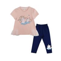 ราคา Chelsee Set เสื้อยืดคอกลม กางเกงเลคกิ้ง เด็กผู้หญิง รุ่น 237894 237904 ลายแมว อายุ 2 10ปี ผ้า 100 Cotton เสื้อผ้าเด็กโต (20086712596)