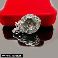 ราคา Inspire Jewelry จี้กังหันล้อมเพชร ด้านหลังหยกเขียว กังหันหมุนรับโชคงาน Design แชกงหมิว เสริมดวง อายุยืน ปราศจากภัยทั้งปวง เงินทองไหลมาเทมา (20915388832)