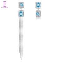 ราคา 7 5กะรัตของแท้ธรรมชาติสีฟ้าไฟสีบุษราคัมอัญมณีสีน้ำเงินเงินสเตอร์ลิง925ต่างหูต่างหูรูปหยดน้ำบุษราคัมสำหรับผู้หญิงเครื่องประดับ (19883943144)