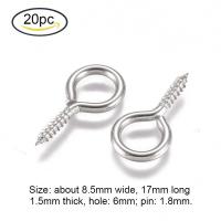 ราคา Beebeecraft 10 100 PC 304 สแตนเลสสกรูหมุดหมุดตาหมุดตะขอตาไก่สกรูเกลียวตะขอตะขอหมุด Bails สำหรับครึ่งเจาะลูกปัดเครื่องประดับทำ (14636110793)