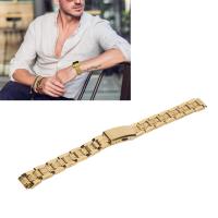 ราคา สายรัดโลหะป้องกันสำหรับสมาร์ทวอท์ชสำหรับผู้หญิงอะไหล่หัวเข็มขัดล็อกสองชั้นสแตนเลสสตีลสีทองสายนาฬิกา (19299587055)