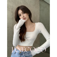 ราคา JaneCoco เสื้อยืดแขนยาว เซ็กซี่ โชว์หลัง สะดือคอเหลี่ยม พร้อมส่ง (20097657365)