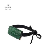 ราคา NASHA MADE IN MARS Pistol Emerald กระเป๋าคาดเอวหนังงูสีเขียวมรกต (1972102935)