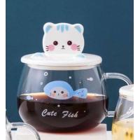 ราคา แก้วน้ำ แก้ว แก้วใส แก้วการ์ตูนแมว แก้วแบบมีหูจับ แก้วน้ำพร้อมฝาปิด แก้วน้ำน่ารักๆ (11959279539)
